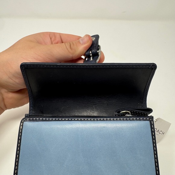 Coach Light Blue and Black Wallet NWT - Picture 4 of 9